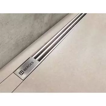 Трап BERGES SUPER Slim 800, d=50 мм, 800 x 24 мм, линейный, боковой выпуск, хром глянец