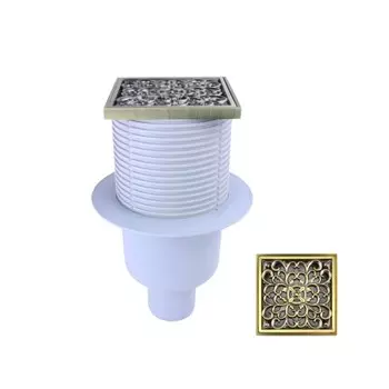 Трап Bronze de Luxe 21962-57, вертикальный, d=100 мм, 100х100 мм, латунь, бронза