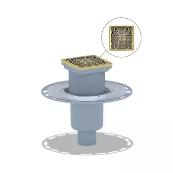 Трап Bronze de Luxe 21962-5902, вертикальный, d=100 мм, 100х100 мм, латунь, бронза