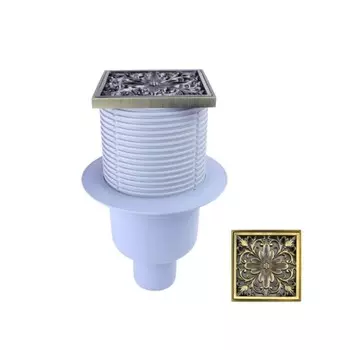 Трап Bronze de Luxe 21975-57, вертикальный, d=100 мм, 100х100 мм, латунь, бронза