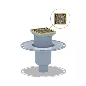 Трап Bronze de Luxe 21975-5902, вертикальный, d=100 мм, 100х100 мм, латунь, бронза