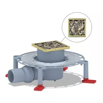 Трап Bronze de Luxe 21980-5602, d=100 мм, 100х100 мм, латунь, бронза