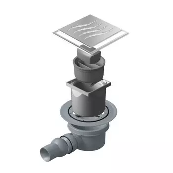 Трап PESTAN Confluo Standard 13000067, 100х100 мм, d=50 мм, гидро+сухой затвор, горизонт.