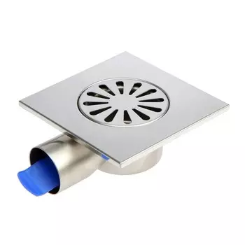 Трап TIM BAD021502, 150 х 150 мм, горизонтальный выпуск, нержавеющая сталь