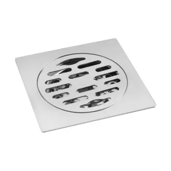 Трап ZEIN engr, 100100 мм, вертикальный, с патрубком, нержавеющая сталь, хром