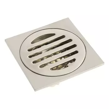 Трап ZEIN engr, 100100 мм, вертикальный, с сеткой для задержки волос, нерж. сталь, сатин