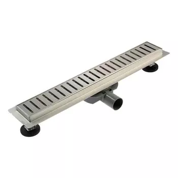 Трап ZEIN engr, c флaнцeм свободного вращ 360°, 750 см, d=40/50 мм, нерж сталь, сатин