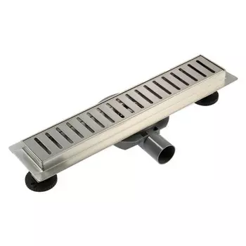 Трап ZEIN engr, c флaнцeм свободного вращ 360°, 740 см, d=40/50 мм, нерж сталь, сатин