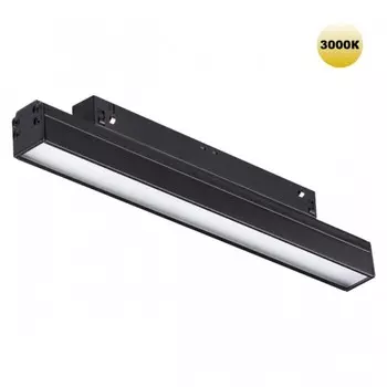 Трековый светильник для низковольтного шинопровода Novotech. Flum, 12Вт, Led, 43х250х22 мм, цвет чёрный