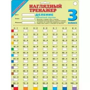 Тренажер. Наглядный тренажер. Математика. Деление. Табличные случаи 3 класс