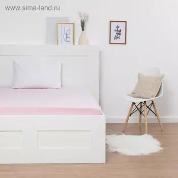 Трикотажная простыня на резинке 90х200х25см, розовый МИКС, кулирка