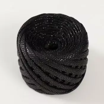 Трикотажная пряжа металлик "Змеиная чешуя" 100 г (Черный)