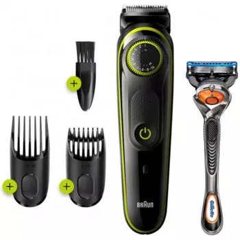 Триммер Braun BT3241, для бороды и усов, 2 насадки, от аккумулятора, чёрный
