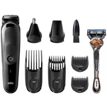 Триммер Braun MGK5260, для бороды и усов, 7 насадок, от аккумулятора, чёрный