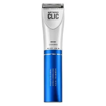 Триммер для окантовки Artero Clic Silver, хромированная углеродистая сталь, АКБ, голубой