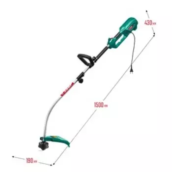 Триммер сетевой ЗУБР ТСВ-38-1300, 220 В, 1300 Вт, 7000 об/мин, скос 38 см, леска 1.8 мм