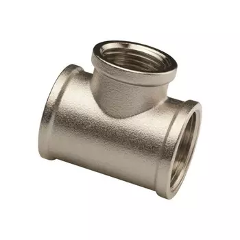 Тройник AQUALINK, 3/4" x 1/2" x 3/4", внутренняя резьба, никелированная латунь