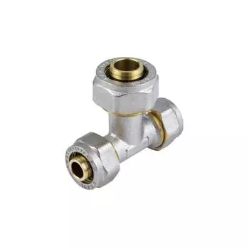 Тройник Aquasfera 7012-07, обжимной, d=32 x 16 x 32 мм, переходной, латунь