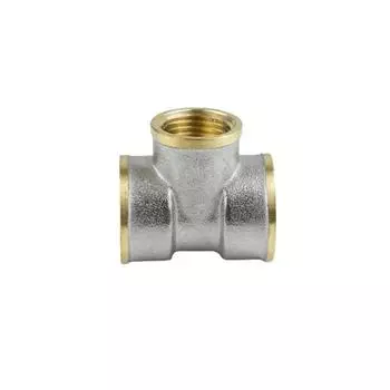 Тройник Aquasfera 9008-03, 1" x 3/4" x 1", переходной, внутренняя резьба, никел. латунь