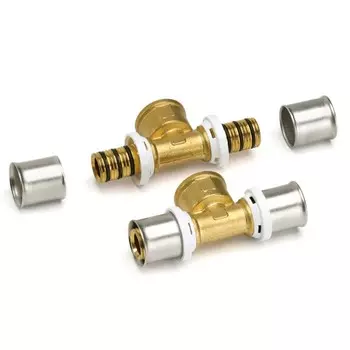 Тройник-пресс RIIFO Omni, d=32 x 1/2" x 32 мм, внутренняя резьба, латунь