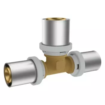 Тройник-пресс RIIFO Omni, d=50 x 40 x 50 мм, редукционный, латунь