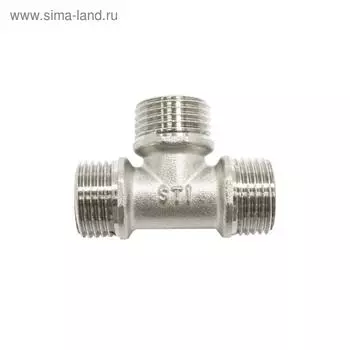 Тройник STI, 3/4", наружная резьба, никелированная латунь