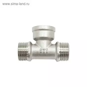 Тройник STI, 3/4", наружная/внутренняя/наружная резьба, никелированная латунь