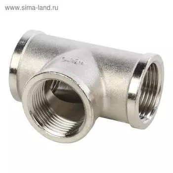 Тройник STOUT SFT-0020-000034, 3/4", внутренняя/внутренняя резьба, никелированная латунь