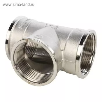 Тройник STOUT SFT-0020-000112, 1 1/2", внутренняя/внутренняя резьба, никелированная латунь