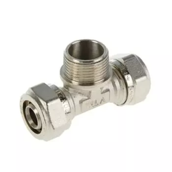 Тройник Valtec, обжимной, 20 мм х 3/4" наружная резьба х 20 мм