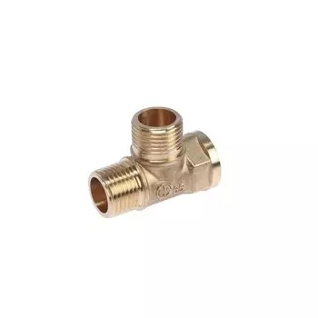 Тройник ZEIN, 1/2", внутренняя/наружная/наружная резьба, латунь