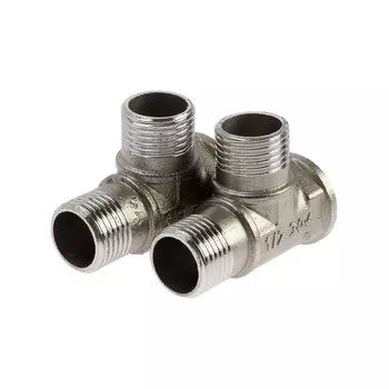 Тройник ZEIN engr, 1/2", внутренняя/наружная/наружная резьба, нержавеющая сталь
