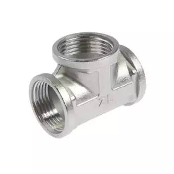 Тройник ZEIN, 1", внутренняя резьба, нержавеющая сталь, фасовка 50 шт.