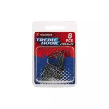 Тройники HIGASHI TH-1, крючок № 1, черный, 8 шт., набор, 00590