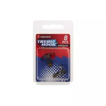 Тройники HIGASHI TH-1, крючок № 4, черный, 8 шт., набор, 00592