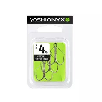 Тройники Yoshi Onyx с незацепляйкой Weedless Treble Hook, размер №4, 21 мм, 3 шт., набор