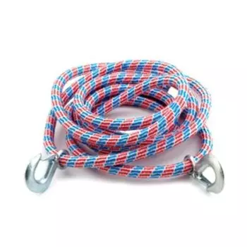 Трос буксировочный TOPAUTO шнуровой 5 т, 2 крюка, 4 м, в пакете