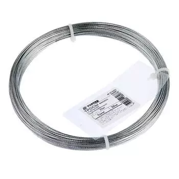 Трос стальной ТУНДРА krep DIN3055 1 мм, цинк, 30 м