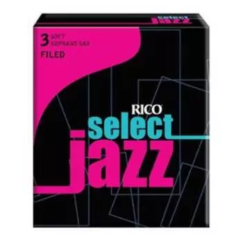 Трости для саксофона сопрано Rico RSF10SSX3S Select Jazz, обработан. низ среза, размер 3 Soft, 10шт