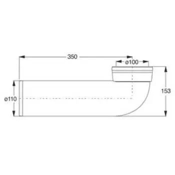 Труба фановая для унитаза BONOMINI 8436PP11C0WZ, d=110 мм, 90°