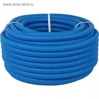Труба гофрированная STOUT, d=25, без протяжки, бухта 50 м, синяя