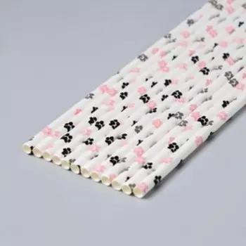 Трубочки для коктейля «Котики», набор 12 шт.