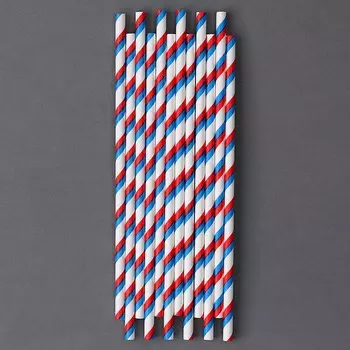 Трубочки для коктейля «Россия», набор 12 шт.