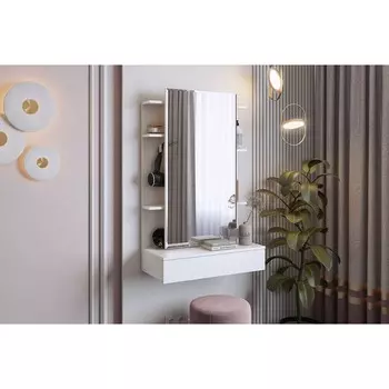 Трюмо «Арина», с зеркалом, 7063301102 мм, цвет белый рамух