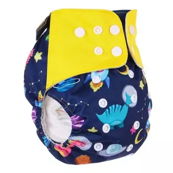 Многоразовый подгузник Крошка Я «Космонавт», 3-15 кг, синий