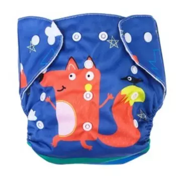 Многоразовый подгузник «Лисичка», 3-15 кг, синий, Крошка Я