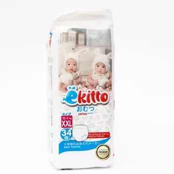 Трусики-подгузники Ekitto XXL 15+ кг, 34 шт