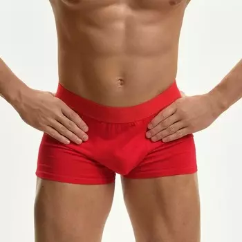 Трусы боксеры мужские, цвет красный МИКС, размер 52