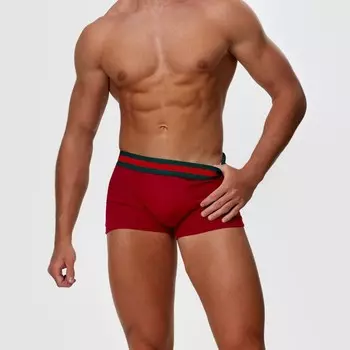 Трусы боксеры мужские, цвет красный МИКС, размер 56