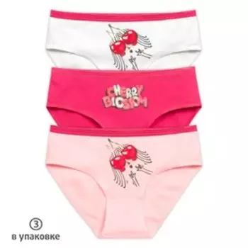 Трусы для девочек, рост 98 см, цвет белый, малиновый, розовый